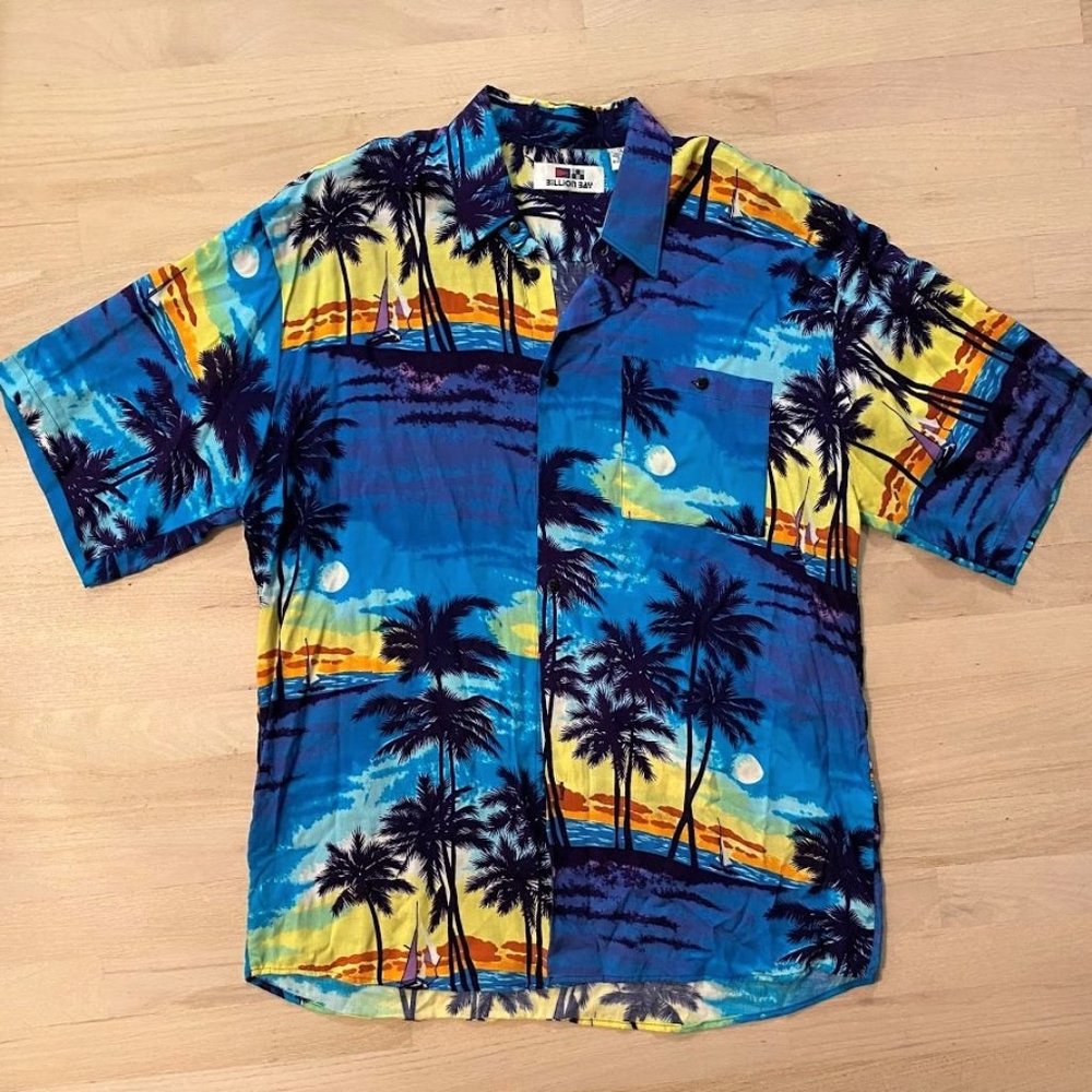 Billion Bay Hawaiian short sleeve shirt size Large